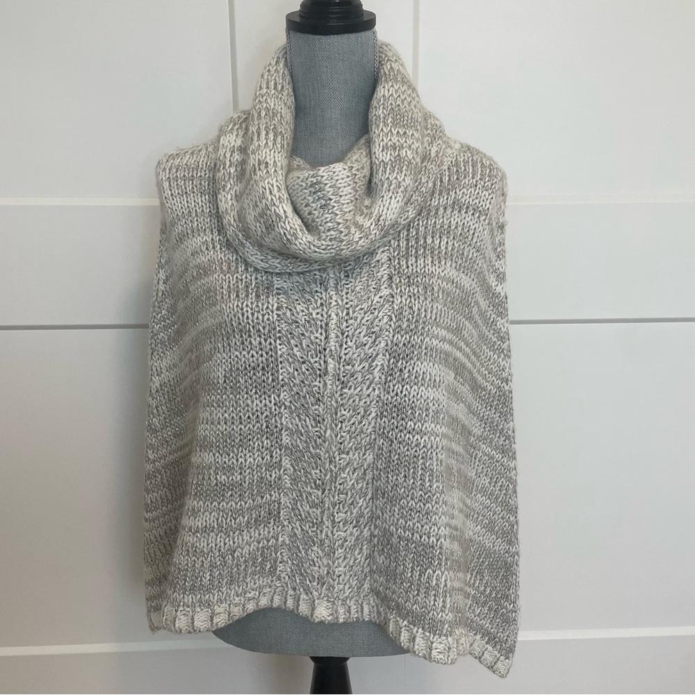 White House Black Market Sweater Poncho and Scarf